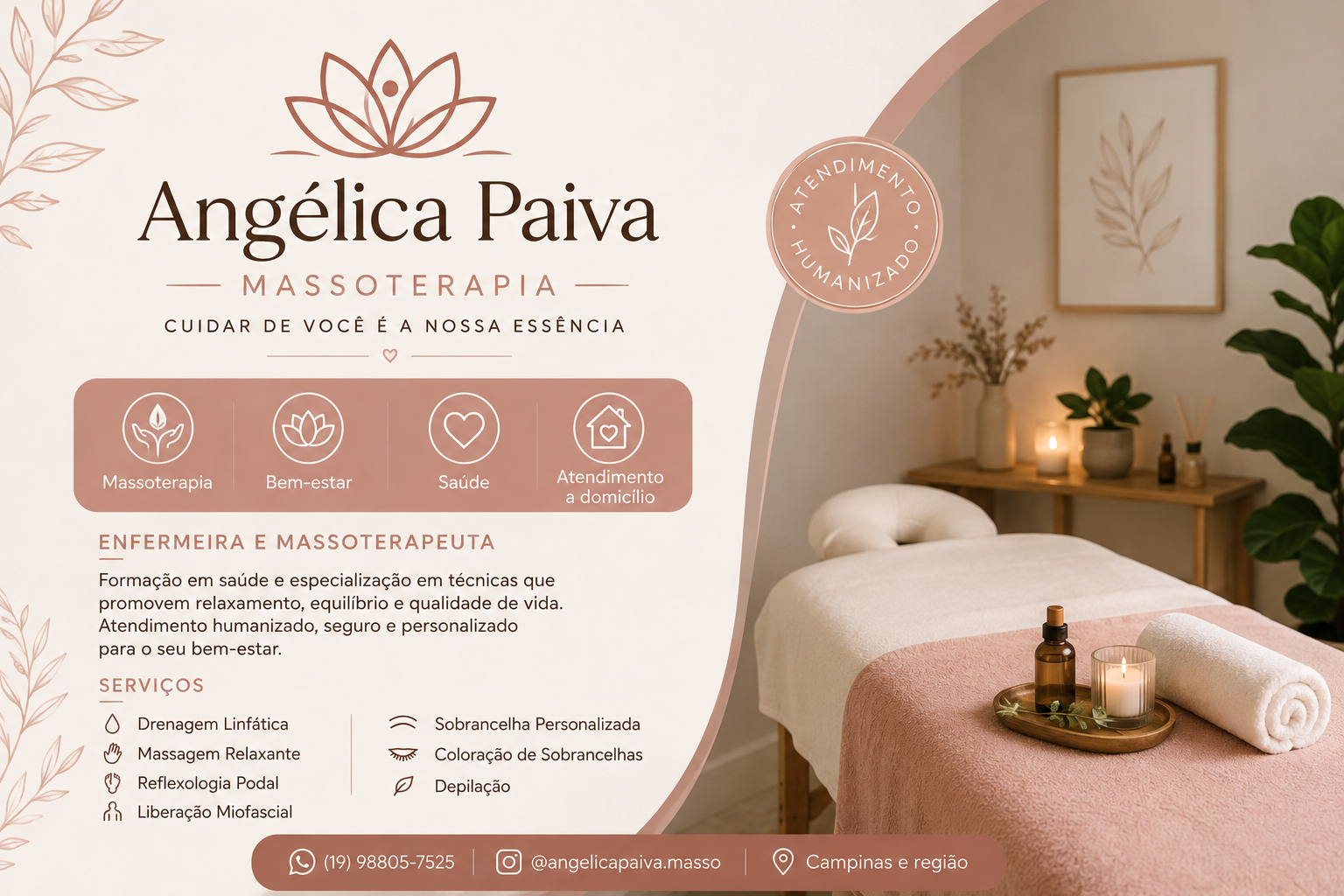 Ambiente ilustrativo de massoterapia